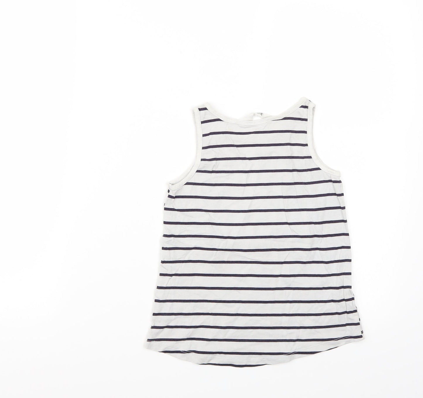 H&M Girls White Striped  Basic Tank Size 5 Years