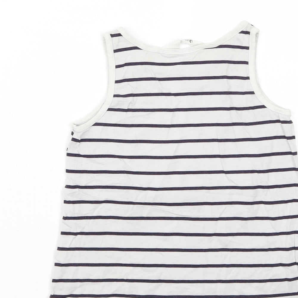 H&M Girls White Striped  Basic Tank Size 5 Years