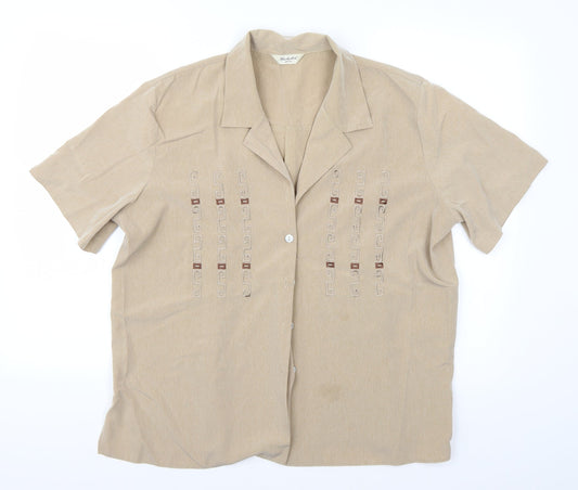 Berkeley Womens Beige   Basic Button-Up Size 20
