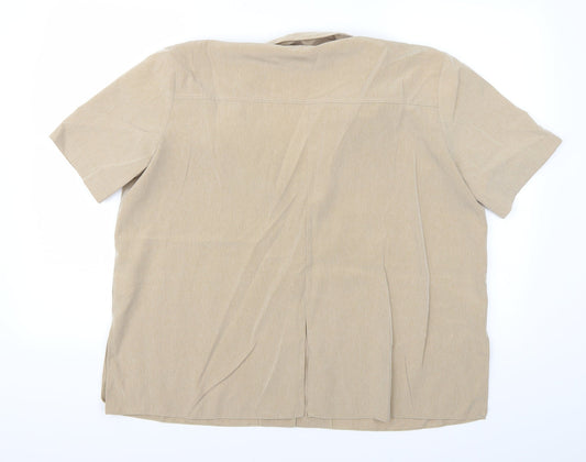 Berkeley Womens Beige   Basic Button-Up Size 20