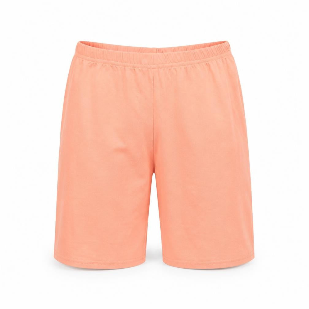Front view of Missguided women’s orange sweat shorts, size UK 4