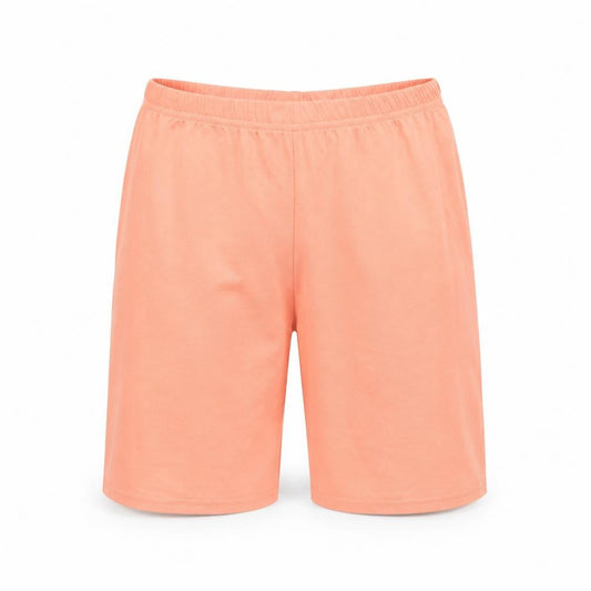 Front view of Missguided women’s orange sweat shorts, size UK 4