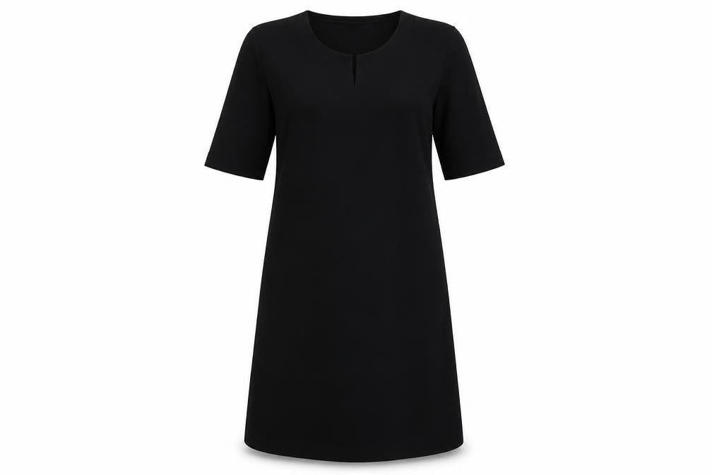 Front view of women’s black a-line, size UK 10