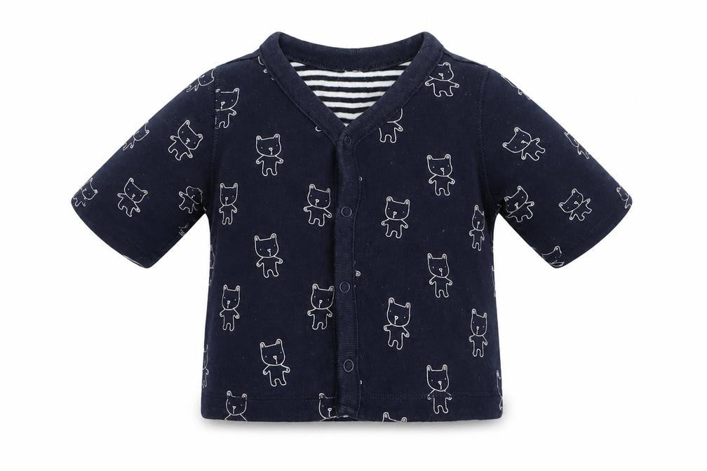 Front view of Preworn Blue Basic Button-Up, size 0-3, Months