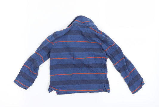 F&F Boys Blue Striped  Basic Polo Size 12-18 Months