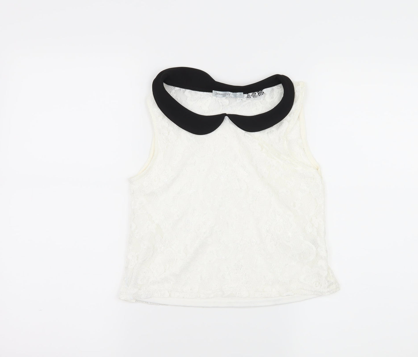 Jennyfer Womens White  Lace Basic Tank Size S