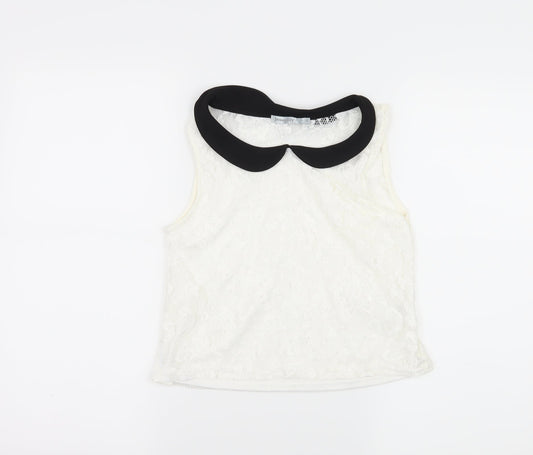 Jennyfer Womens White  Lace Basic Tank Size S