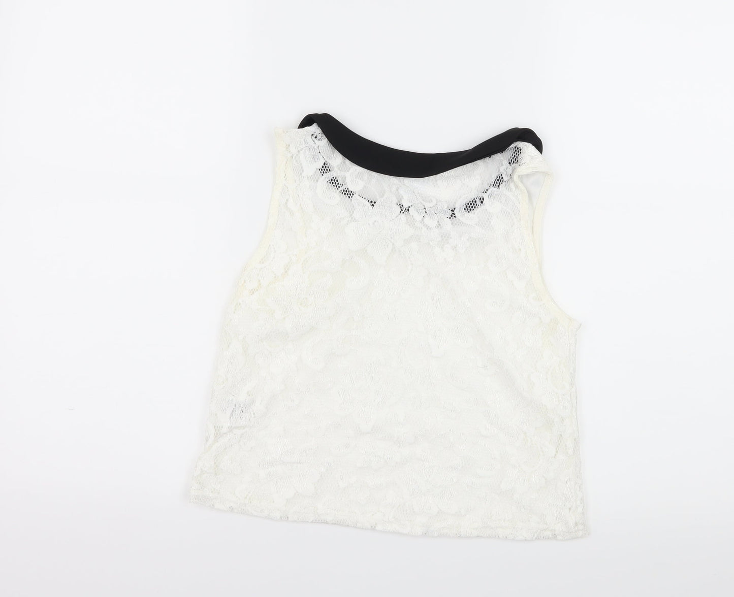 Jennyfer Womens White  Lace Basic Tank Size S