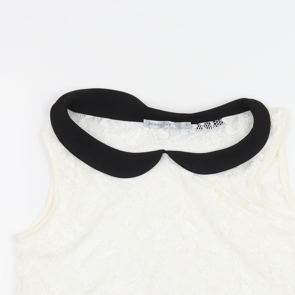 Jennyfer Womens White  Lace Basic Tank Size S