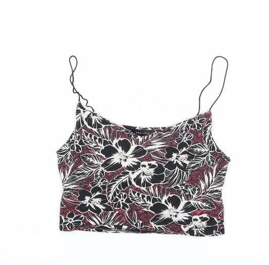 New Look Womens Black Floral Jersey Camisole Tank Size 10