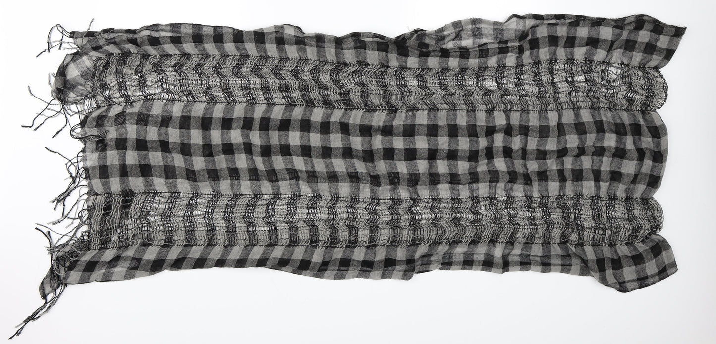 Preworn Womens Black Check   Scarf