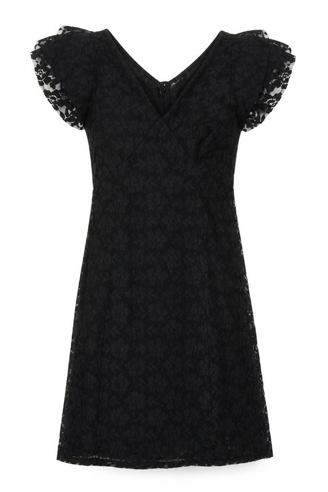 Front view of Glamorous women’s black lace shift, size UK 8