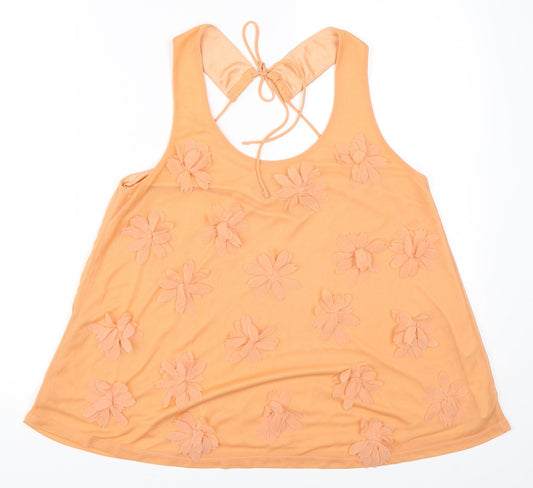 Topshop Womens Orange   Basic Blouse Size 10