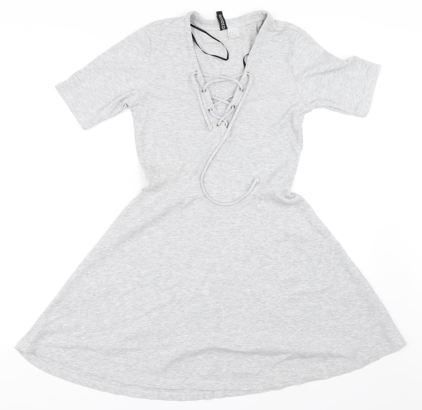 H&M Womens Grey   Skater Dress  Size 34
