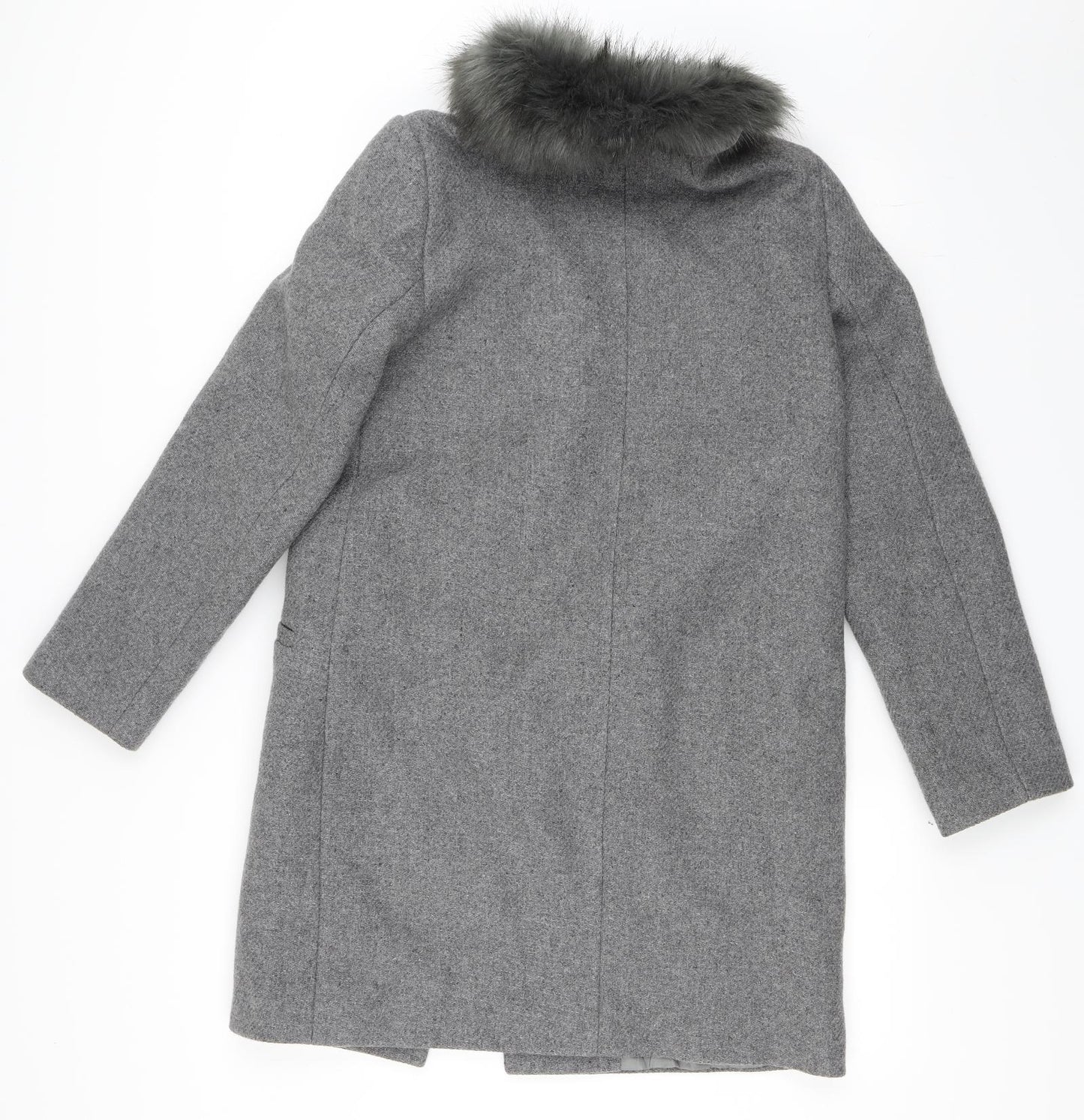 Preworn Womens Grey   Overcoat Coat Size 38