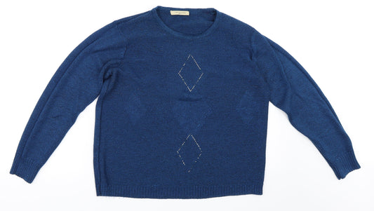 Jin Zhuang Womens Blue   Pullover Jumper Size M