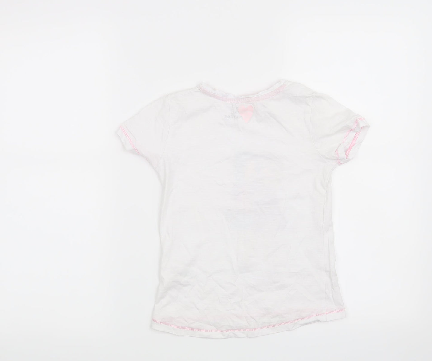 Matalan Girls White   Basic T-Shirt Size 7 Years  - Together we are Awesome