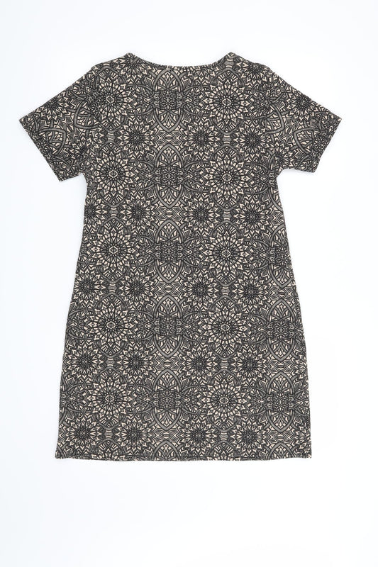 Boohoo Womens Black Geometric  Bodycon  Size 10