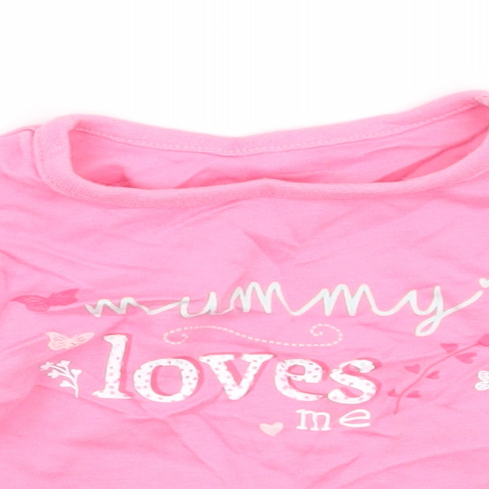 George Girls Pink   Basic T-Shirt Size 9-12 Months