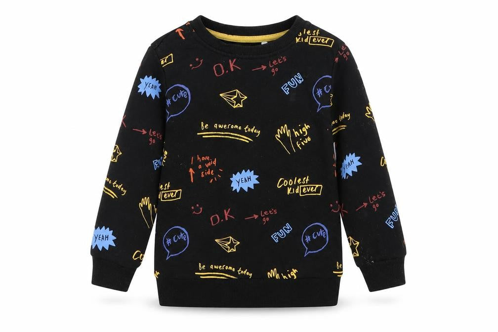 Front view of George boys’ black pullover sweatshirt, size 2, years