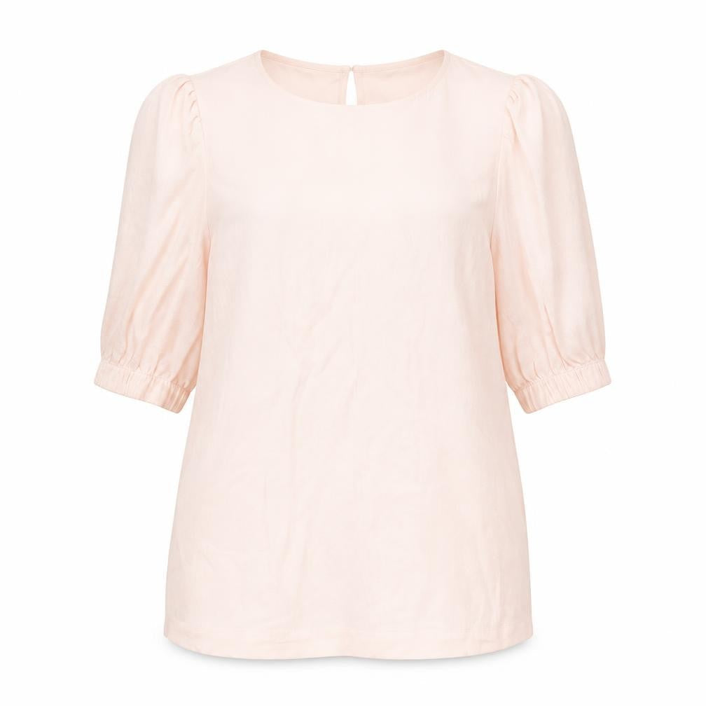 Front view of Marks & Spencer women’s pink tunic blouse, size UK 8
