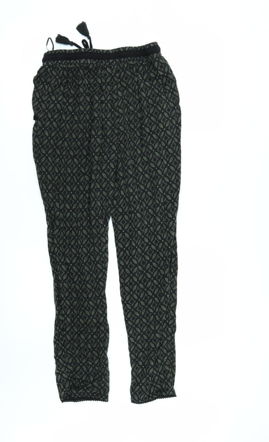 New Look Womens Gold Geometric  Trousers  Size 12 L26 in