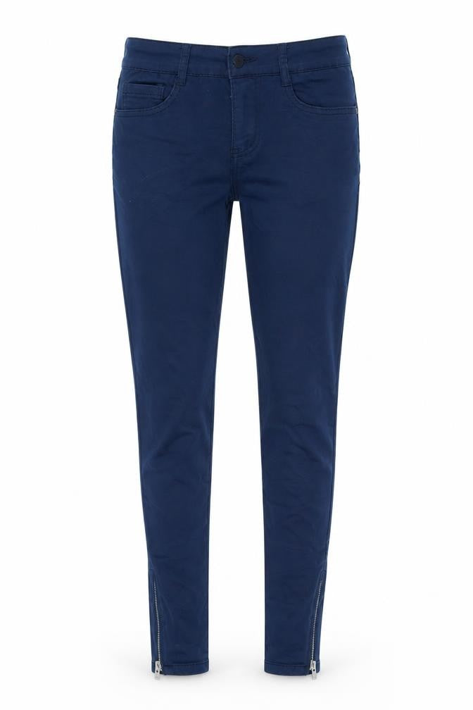 Front view of shop zone women’s blue denim skinny jeans, size UK 6, 27-inch leg