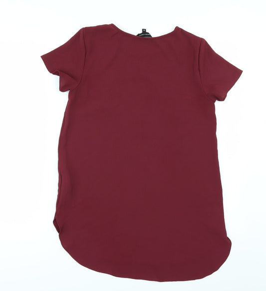 New Look Womens Red   Tunic Blouse Size 6