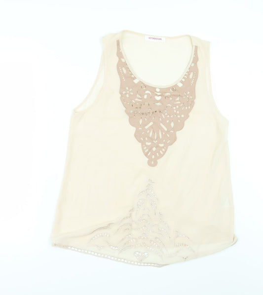 VICTOR & KARL Womens Ivory   Tunic T-Shirt Size XL