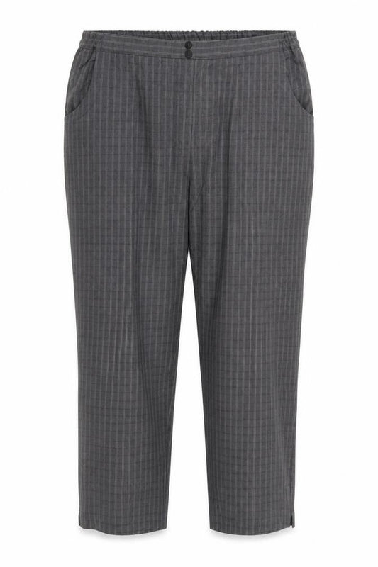 Special Collection Womens Grey Check Rayon Trousers  Size 18 L27 in