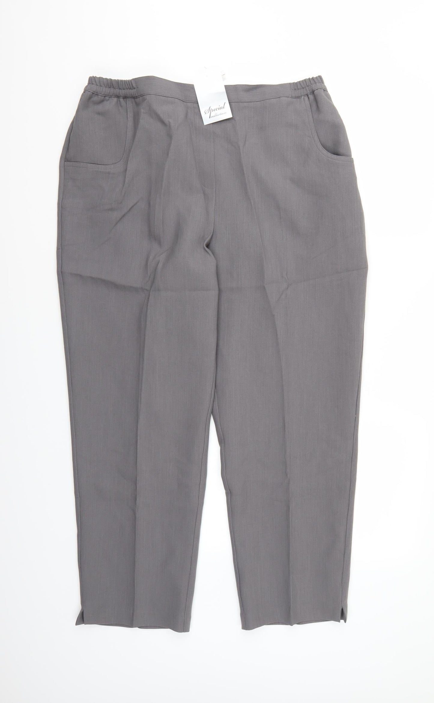 Special Collection Womens Grey  Rayon Trousers  Size 18 L24 in