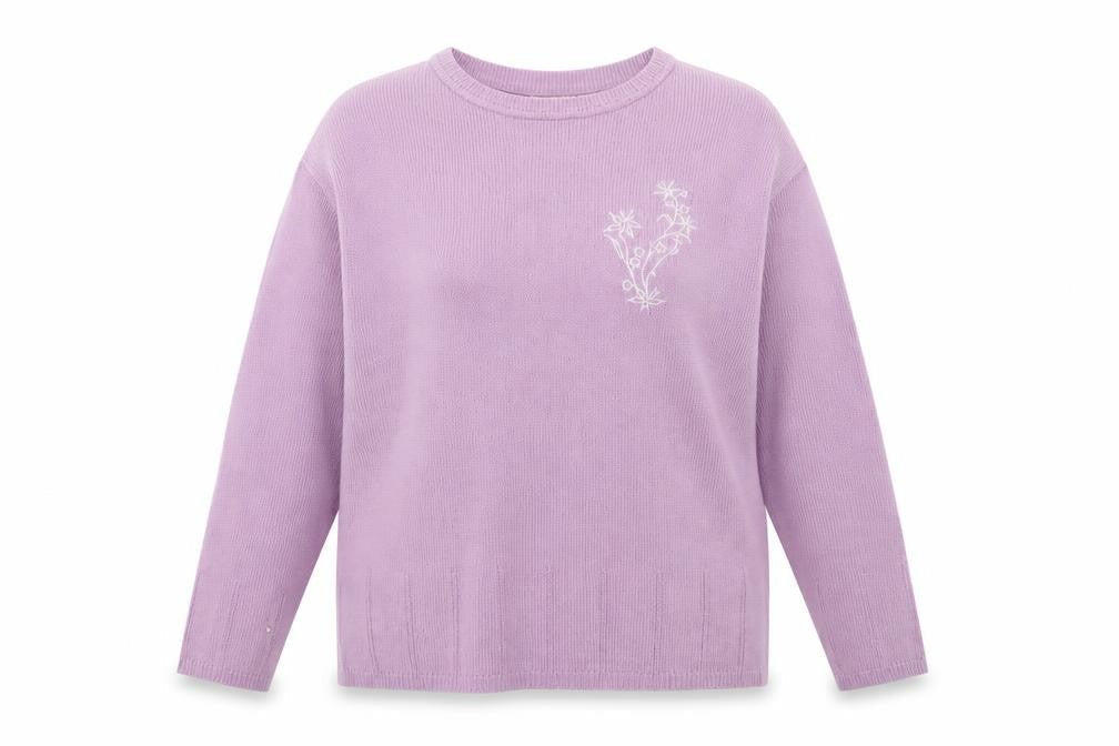 Front view of Julipa women’s purple knit jumper, size UK 16
