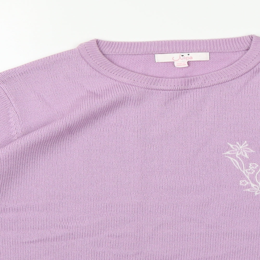 Julipa Womens Purple  Knit Pullover Jumper Size 16