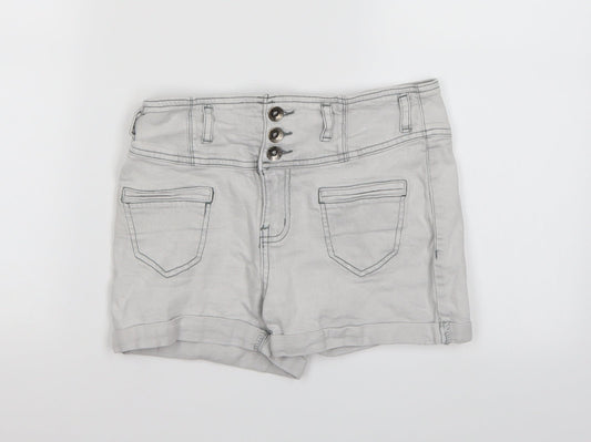 Bullhead Denim Co. Girls Grey  Denim Cut-Off Shorts Size 10-11 Years