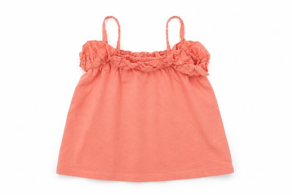 Front view of Cynthia Rowley girls’ pink camisole tank, size 2, years
