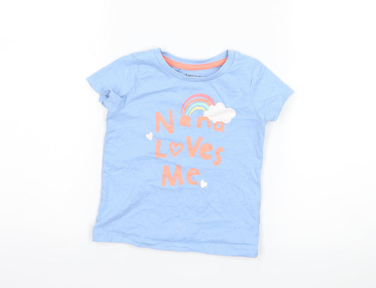 Nutmeg Girls Blue   Basic T-Shirt Size 2-3 Years  - nana loves me
