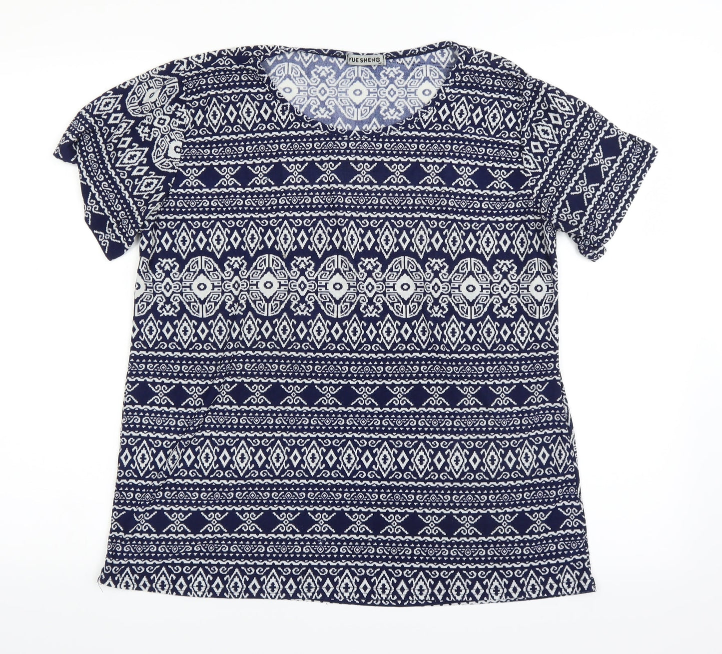 Yue sheng Womens Blue   Basic T-Shirt Size M