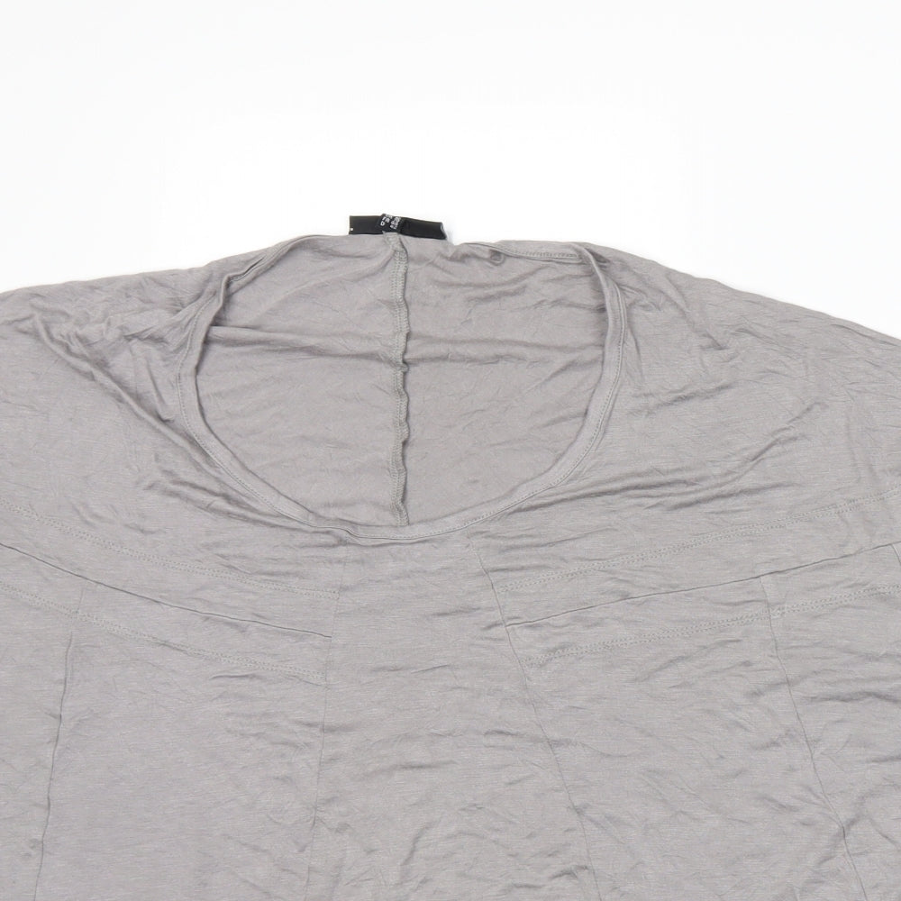 Warehouse Womens Grey   Basic T-Shirt Size 16