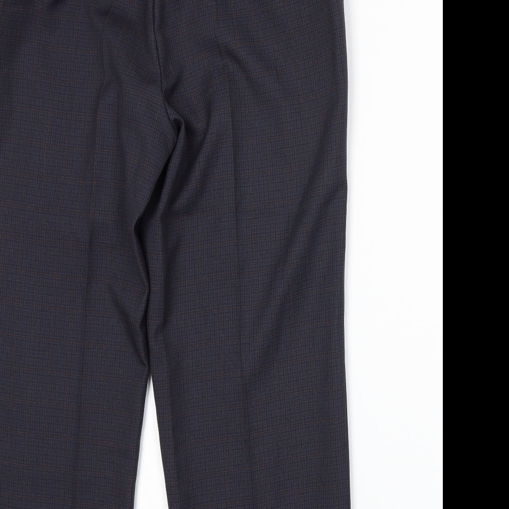 Marks and Spencer Womens Blue Plaid  Trousers  Size 16 L24 in