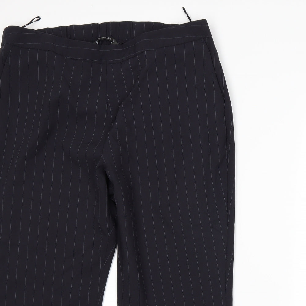 Bonmarché Womens Blue Striped  Trousers  Size 18 L22 in