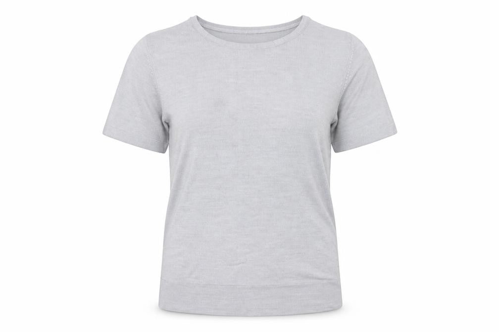 Front view of Marks & Spencer women’s grey knit jumper, size UK 14