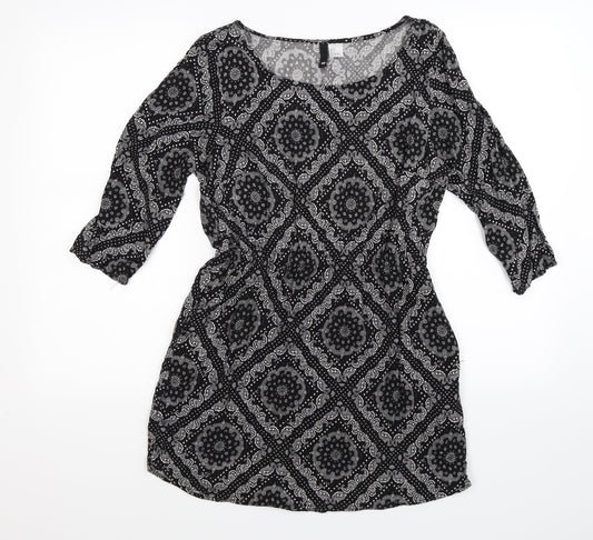 Divided Womens Black Paisley  Shirt Dress  Size 10