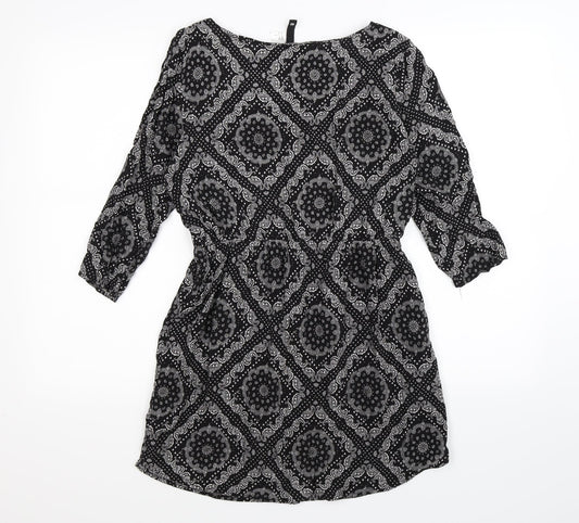 Divided Womens Black Paisley  Shirt Dress  Size 10