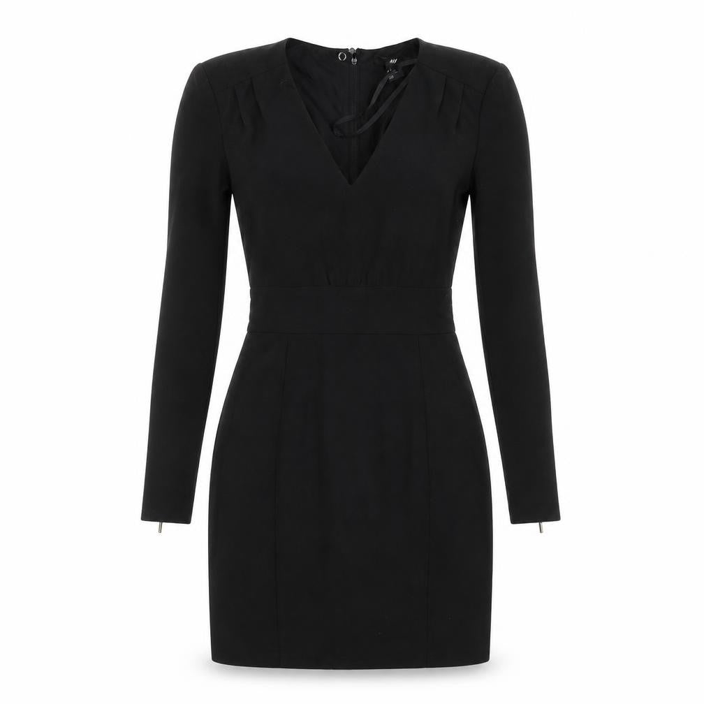 Front view of H&M women’s black bodycon, size UK 6
