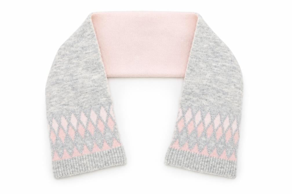 Front view of Preworn girls’ grey geometric knit scarf scarves & wraps one size