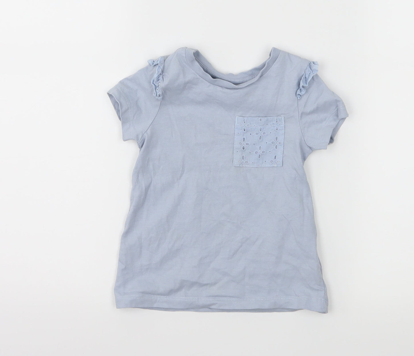 Nutmeg Girls Blue  Jersey Basic T-Shirt Size 2-3 Years