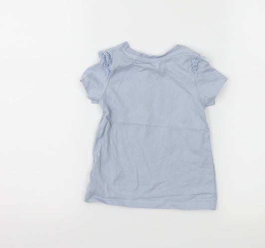 Nutmeg Girls Blue  Jersey Basic T-Shirt Size 2-3 Years