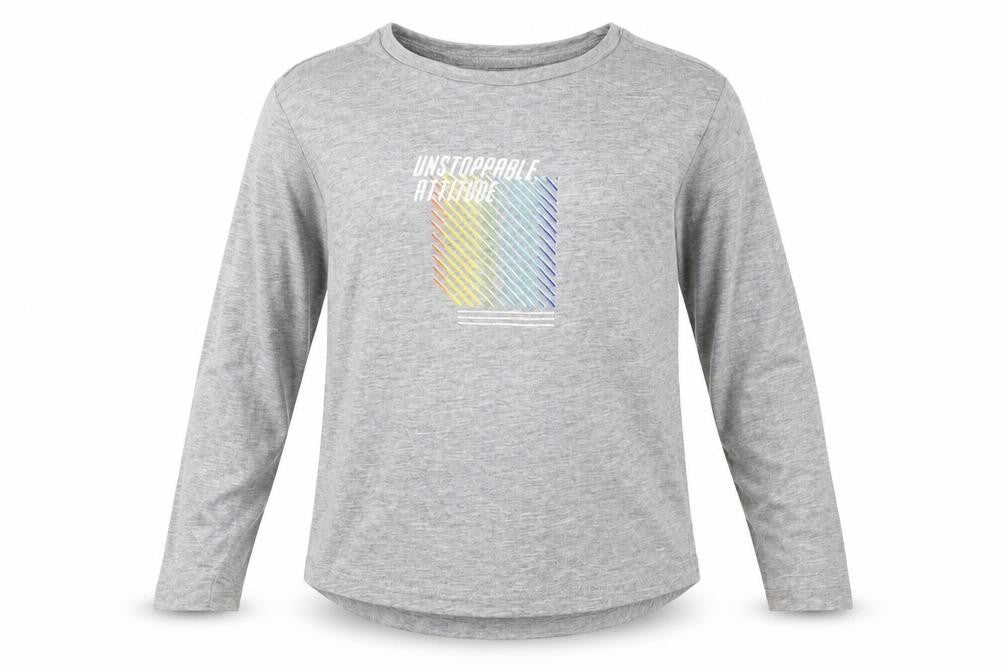 Front view of George boys’ grey jersey basic t-shirt, size 6-7, years - unstoppable attitude