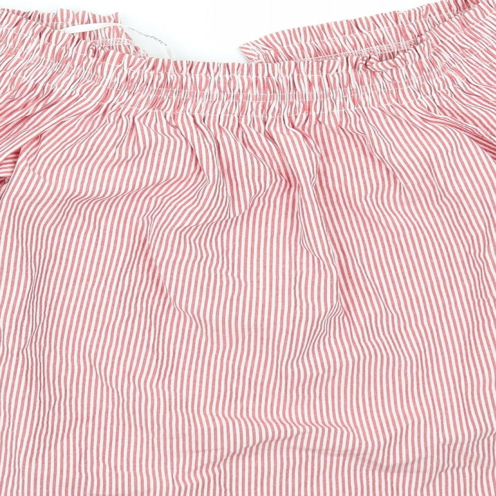 Atmosphere Womens Red Striped  Tunic Blouse Size 8
