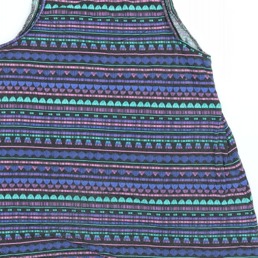Primark Womens Multicoloured Geometric  Basic T-Shirt Size 6